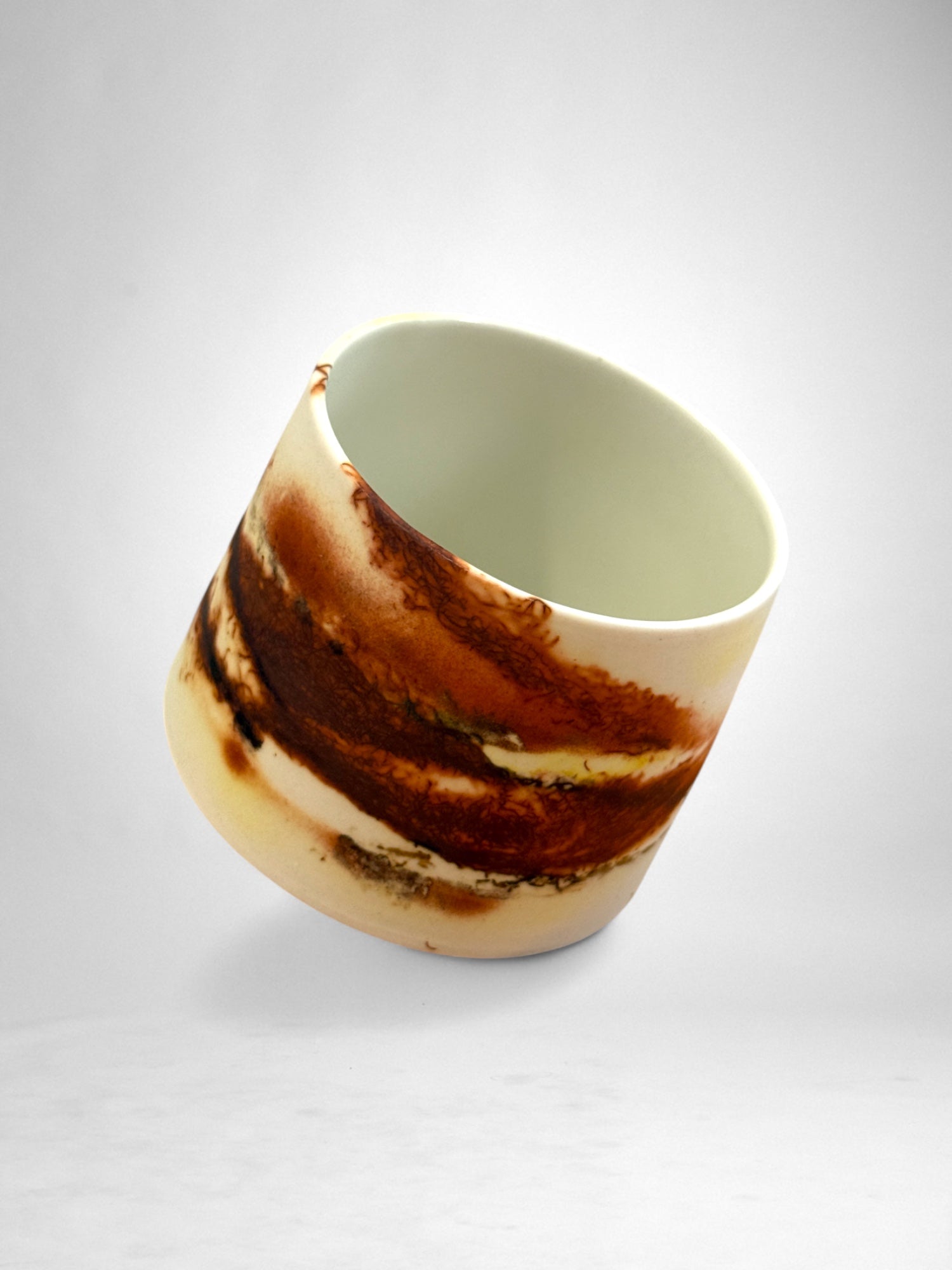 Saggar-Fired Porcelain Cup – Earthen Plum (1)