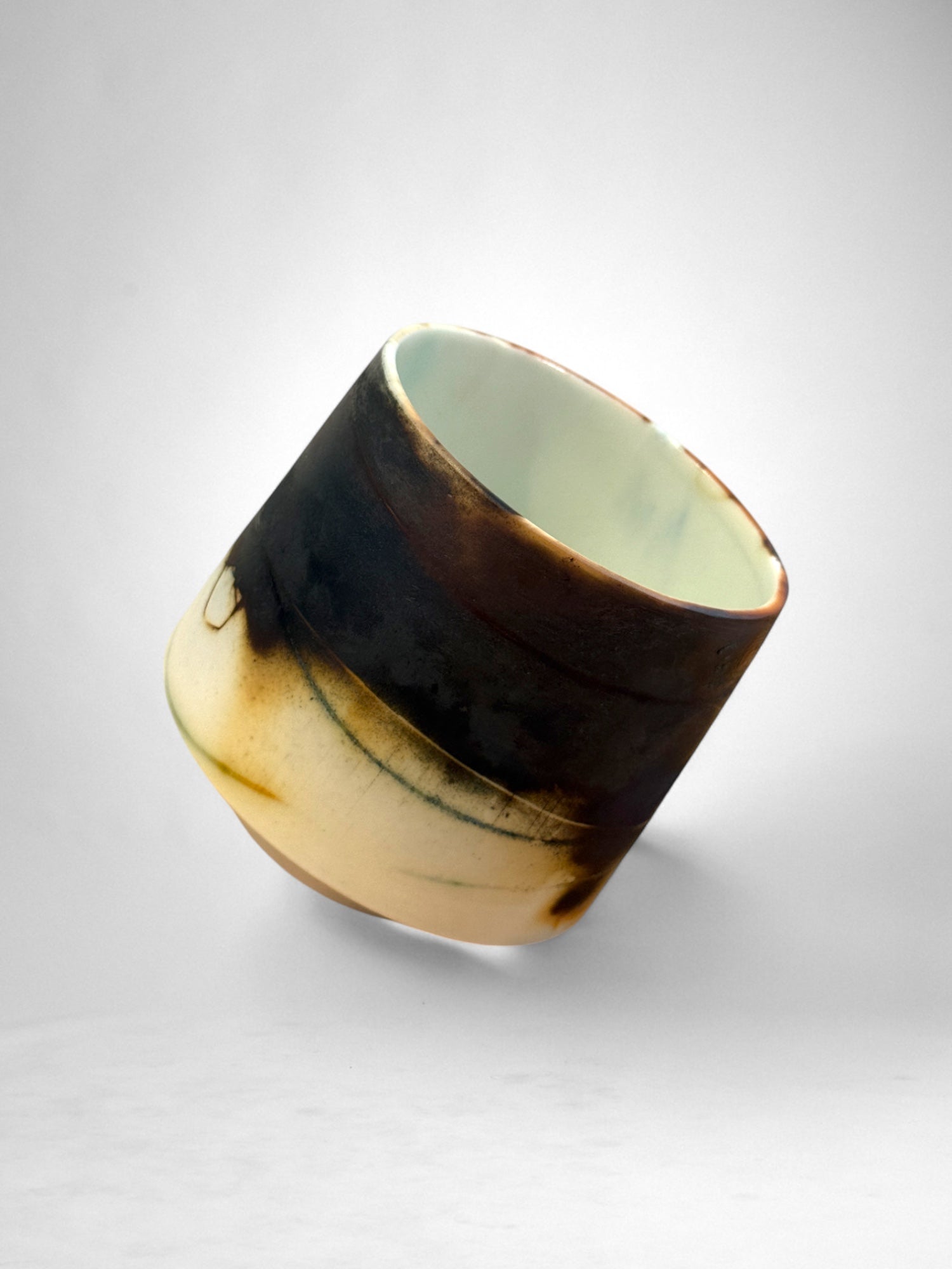 Saggar-Fired Porcelain Cup – One-of-a-Kind Series (2)