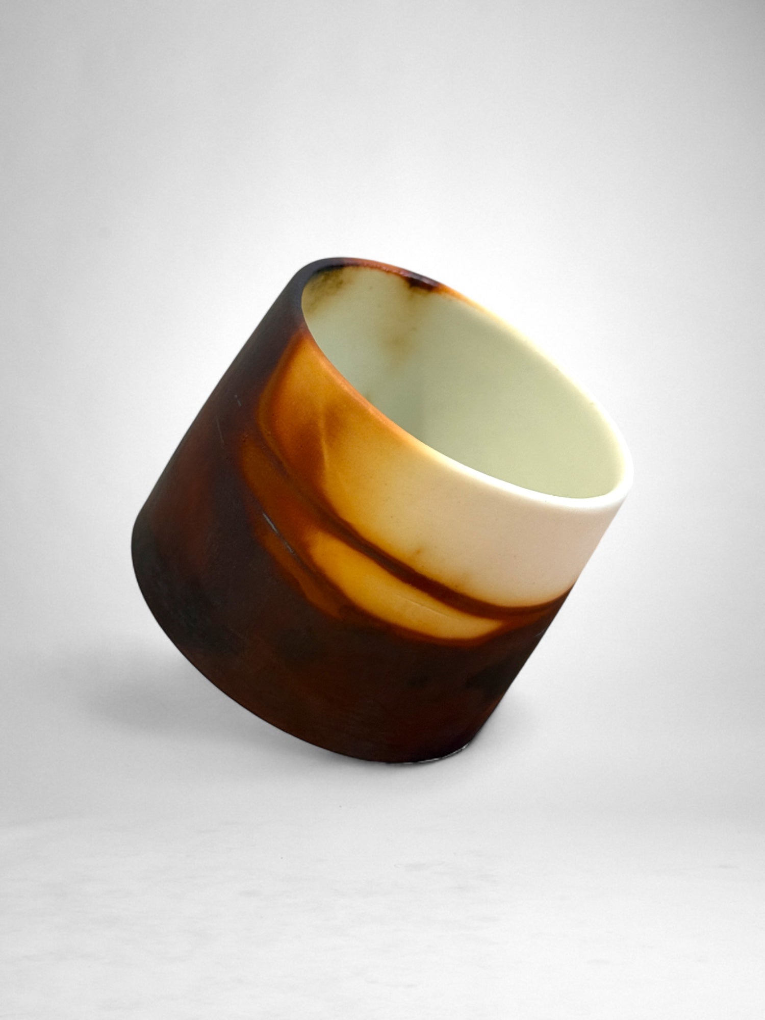 Saggar-Fired Porcelain Cup – One-of-a-Kind Series (3)
