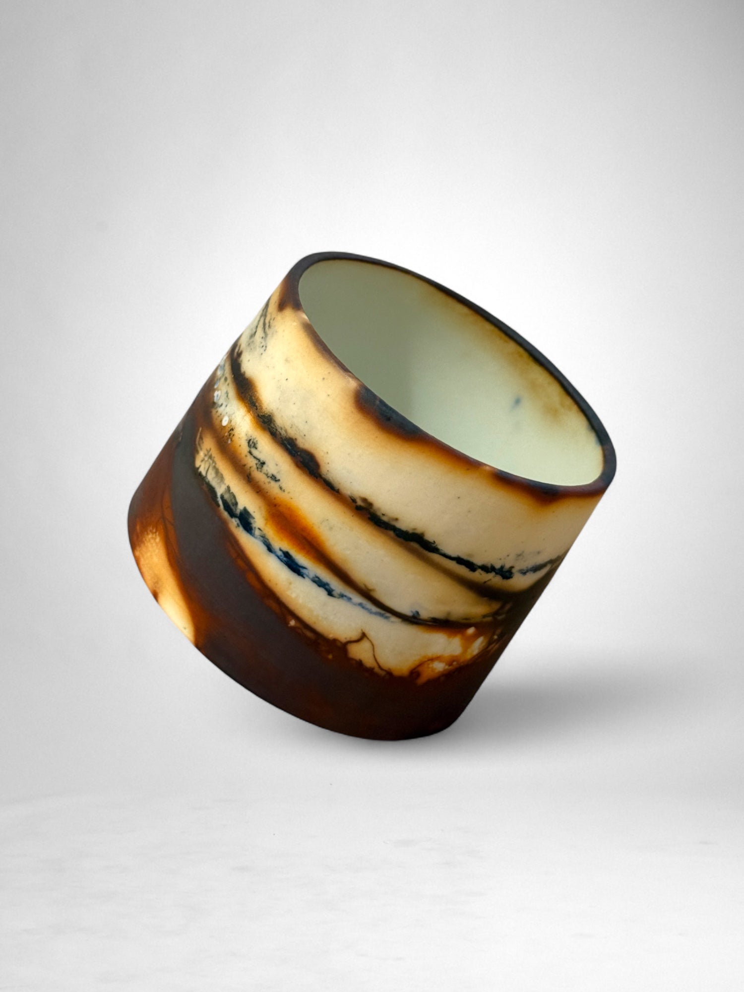 Saggar-Fired Porcelain Cup – One-of-a-Kind Series (6)