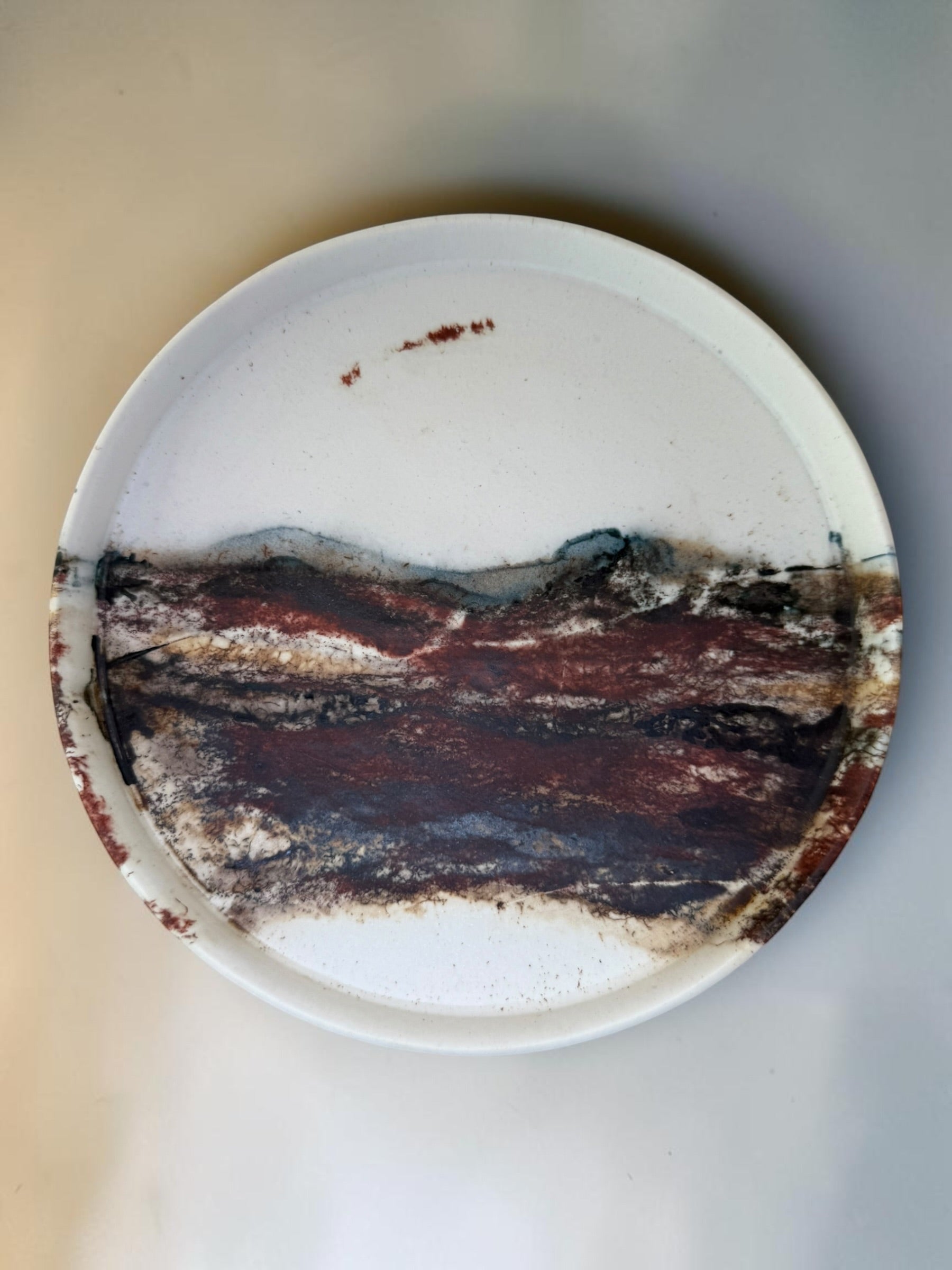 Echoes of Fire nesting plates, stacked view showing saggar fire markings