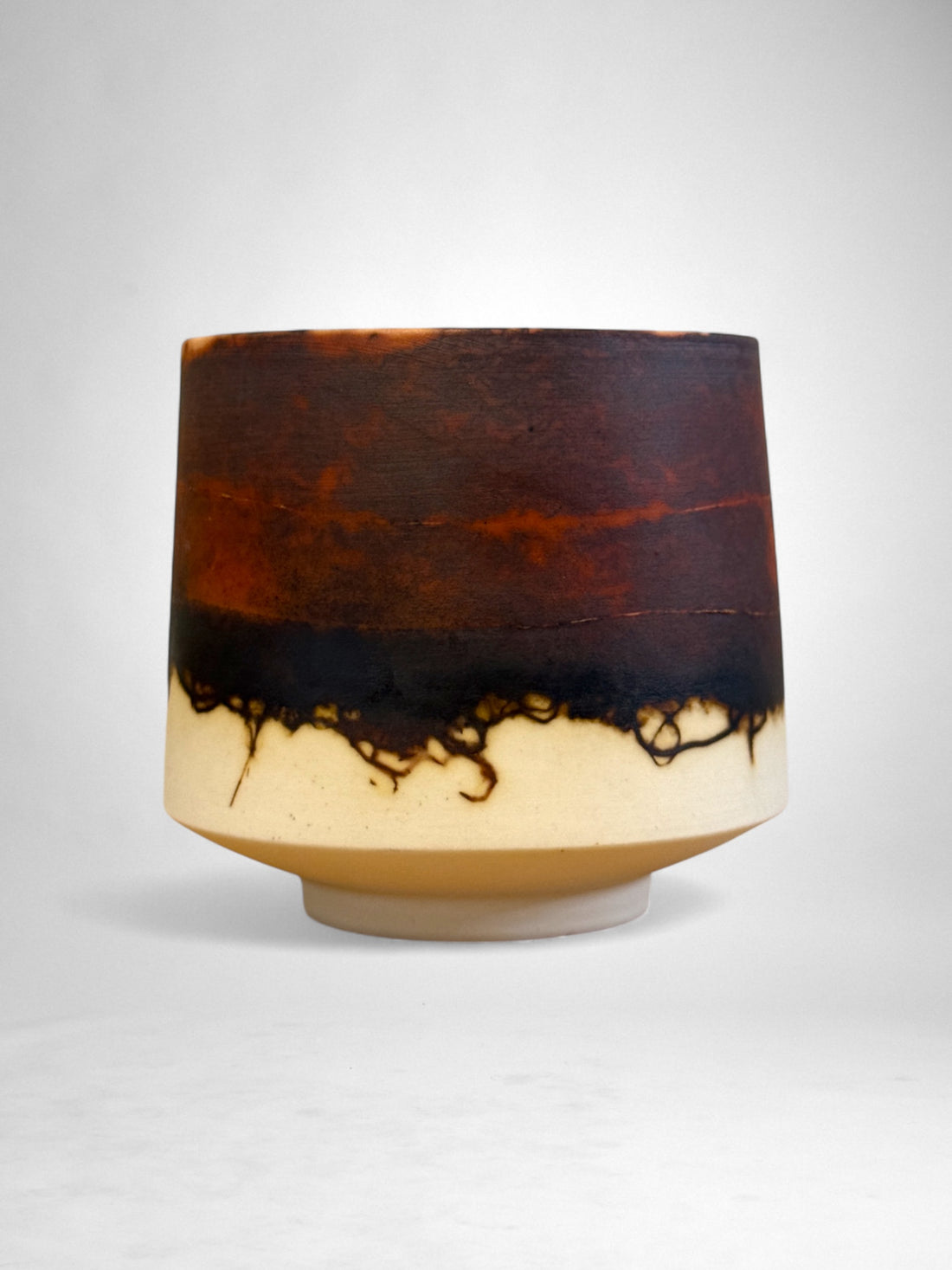 Saggar-Fired Porcelain Cup – Molten Horizon (1)
