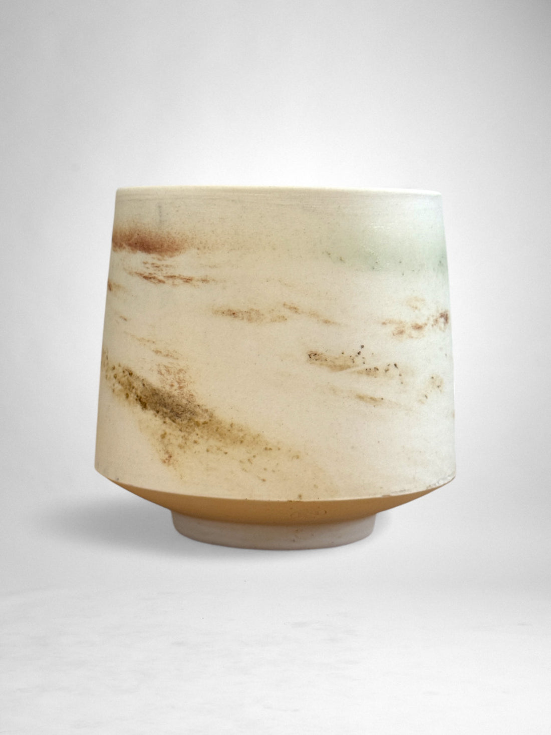 Saggar-Fired Porcelain Cup – Winter Veil (1)