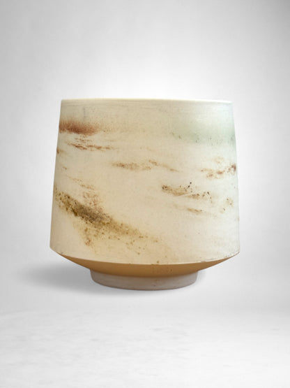Saggar-Fired Porcelain Cup – Winter Veil (1)