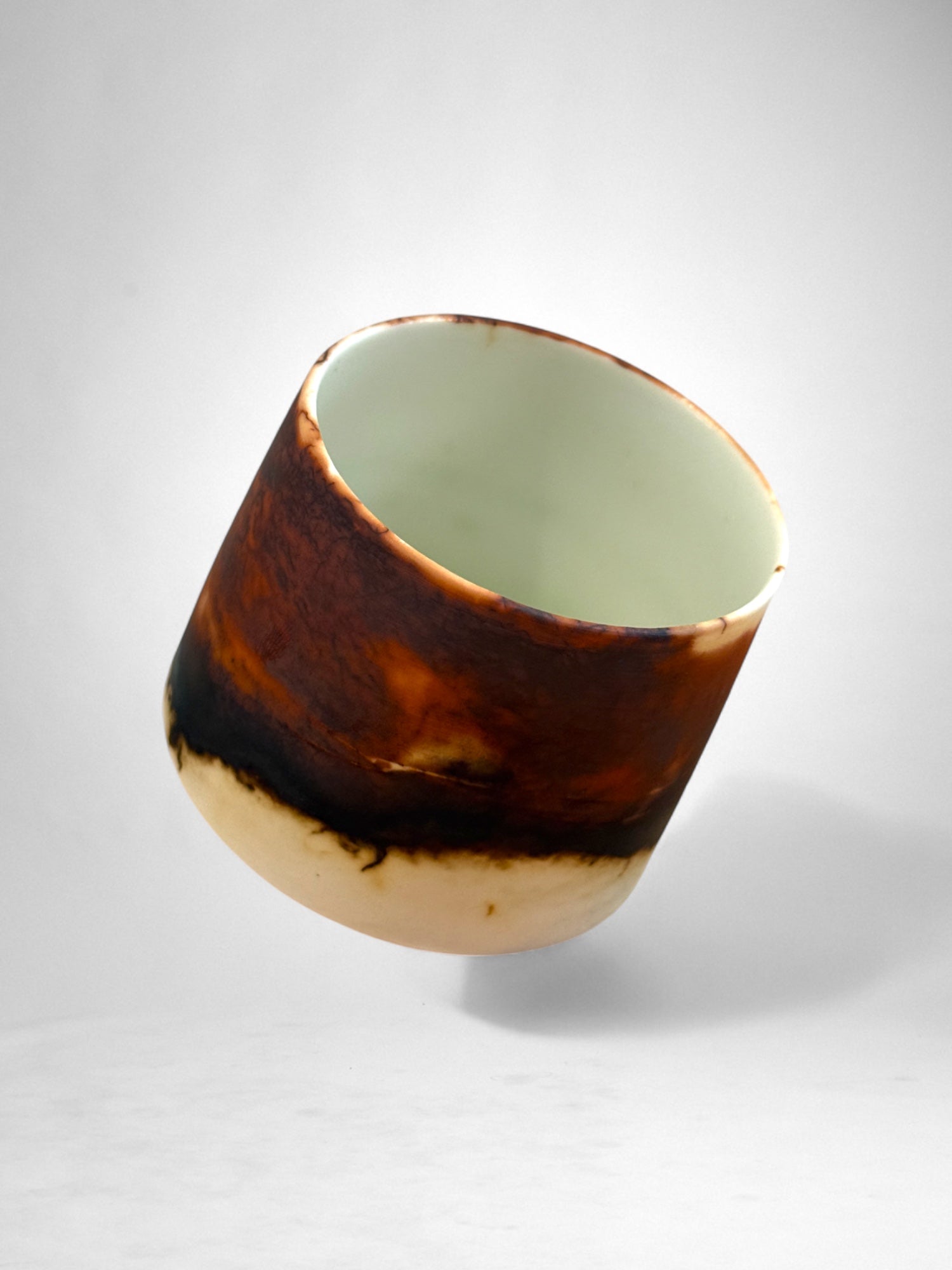 Saggar-Fired Porcelain Cup – Molten Horizon (2)