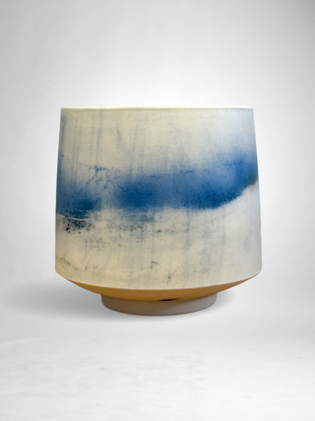 Saggar-Fired Porcelain Cup – Cobalt Mist (1)