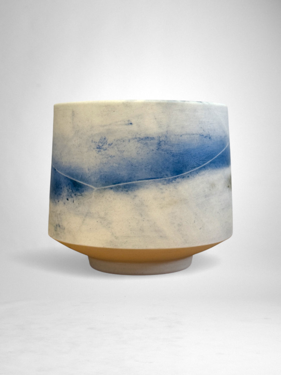 Saggar-Fired Porcelain Cup – Cobalt Mist (2)
