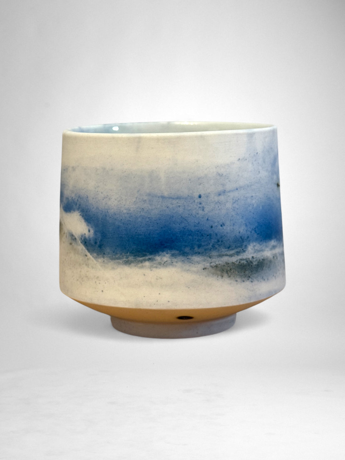 Saggar-Fired Porcelain Cup – Cobalt Mist (2)