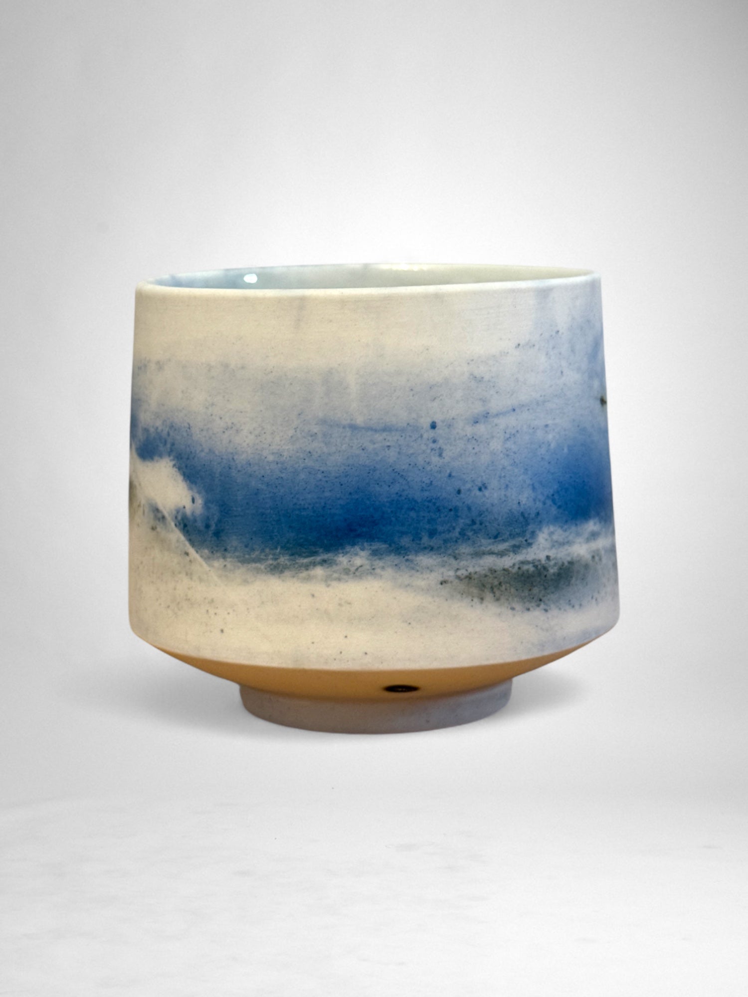 Saggar-Fired Porcelain Cup – Cobalt Mist (2)