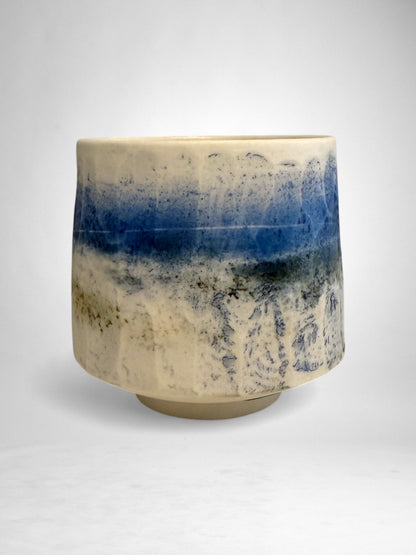 Saggar-Fired Porcelain Cup – Cobalt Mist (4)