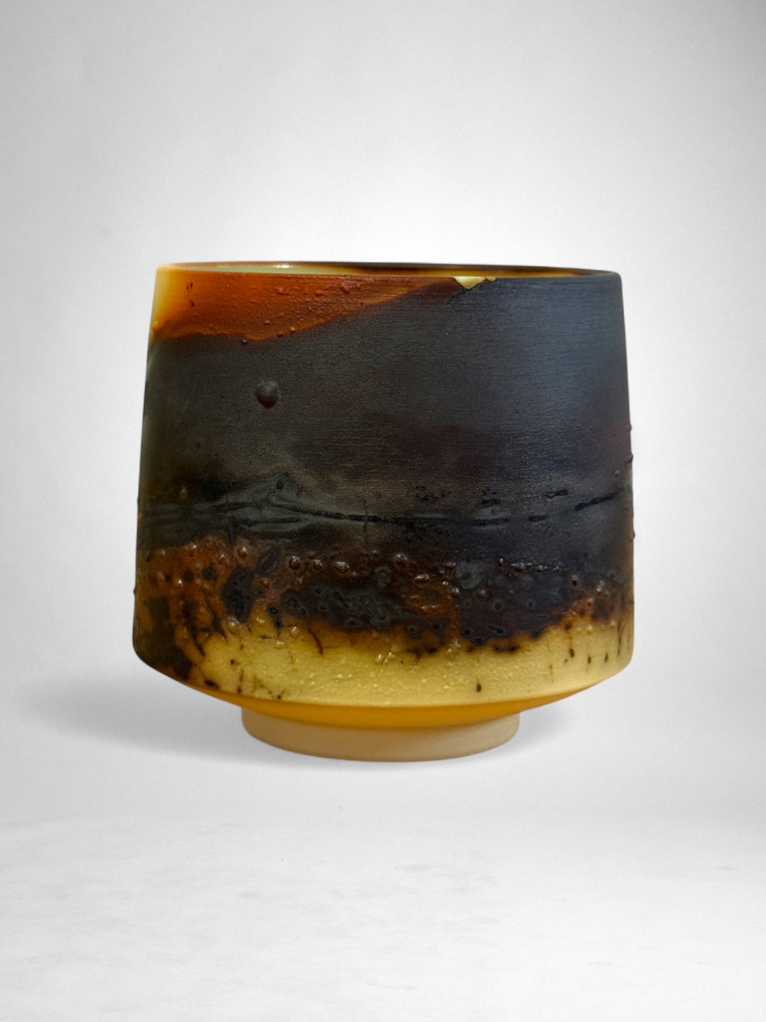 Saggar-Fired Porcelain Cup – One-of-a-Kind Series (1)