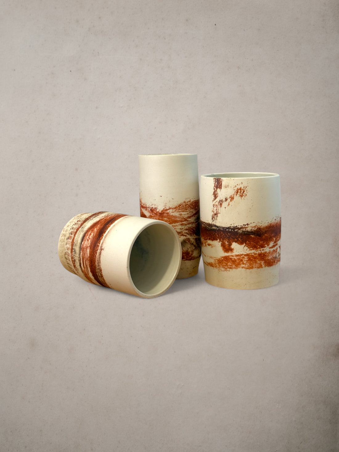 Handmade Porcelain Saggar-Fired Vases (Set 1)