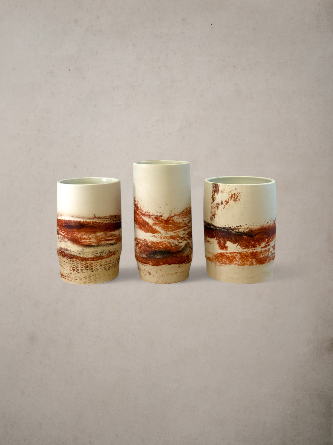 Handmade Porcelain Saggar-Fired Vases (Set 1)