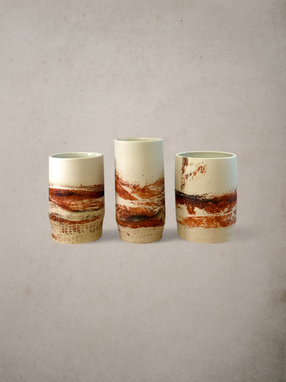 Handmade Porcelain Saggar-Fired Vases (Set 1)