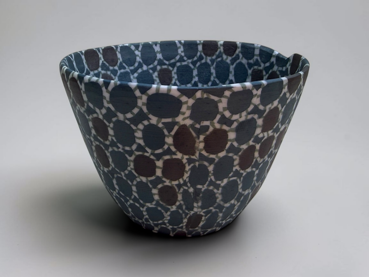 Sougama neriage pebble pattern bowl