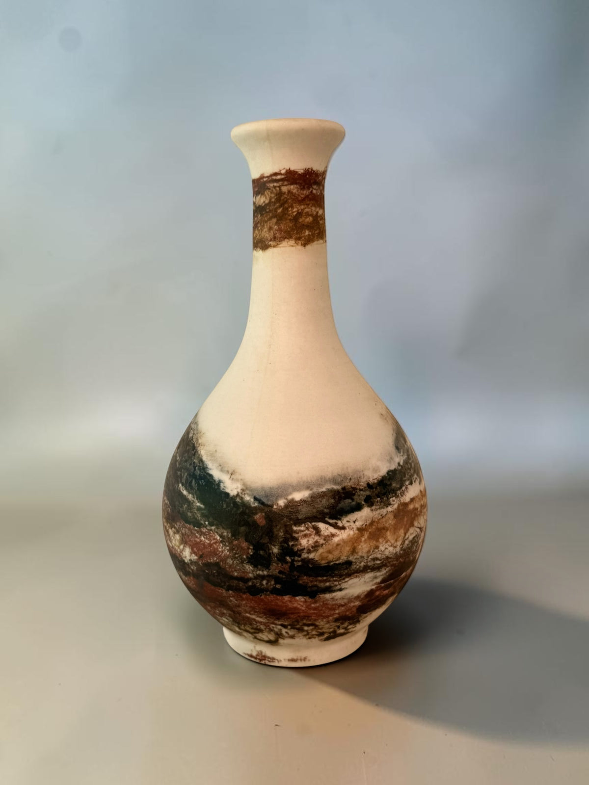 John Mac Ceramics Tear Drop Vase, smoke veil