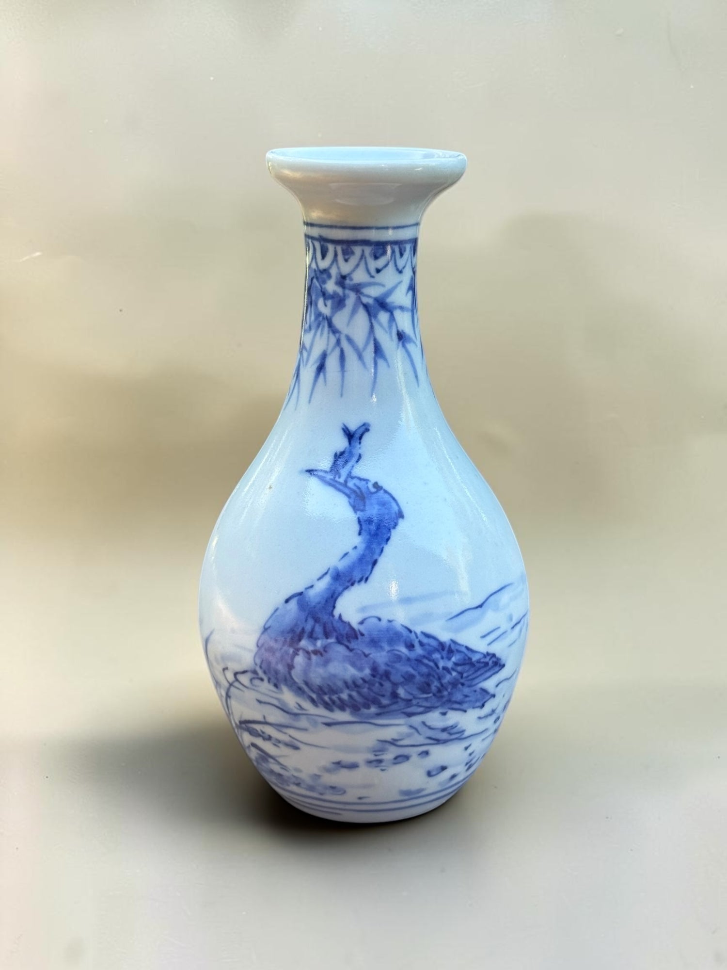 Nishihara Akira heron bottle vase