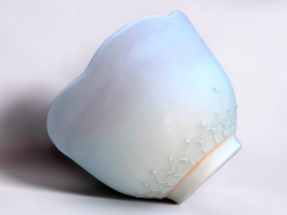 Cacao Pottery organic asymmetric lace bowl