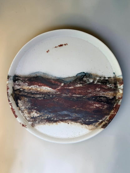 Echoes of Fire nesting plates, stacked view showing saggar fire markings