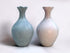 Cacao Pottery fluted bottle vase, blue