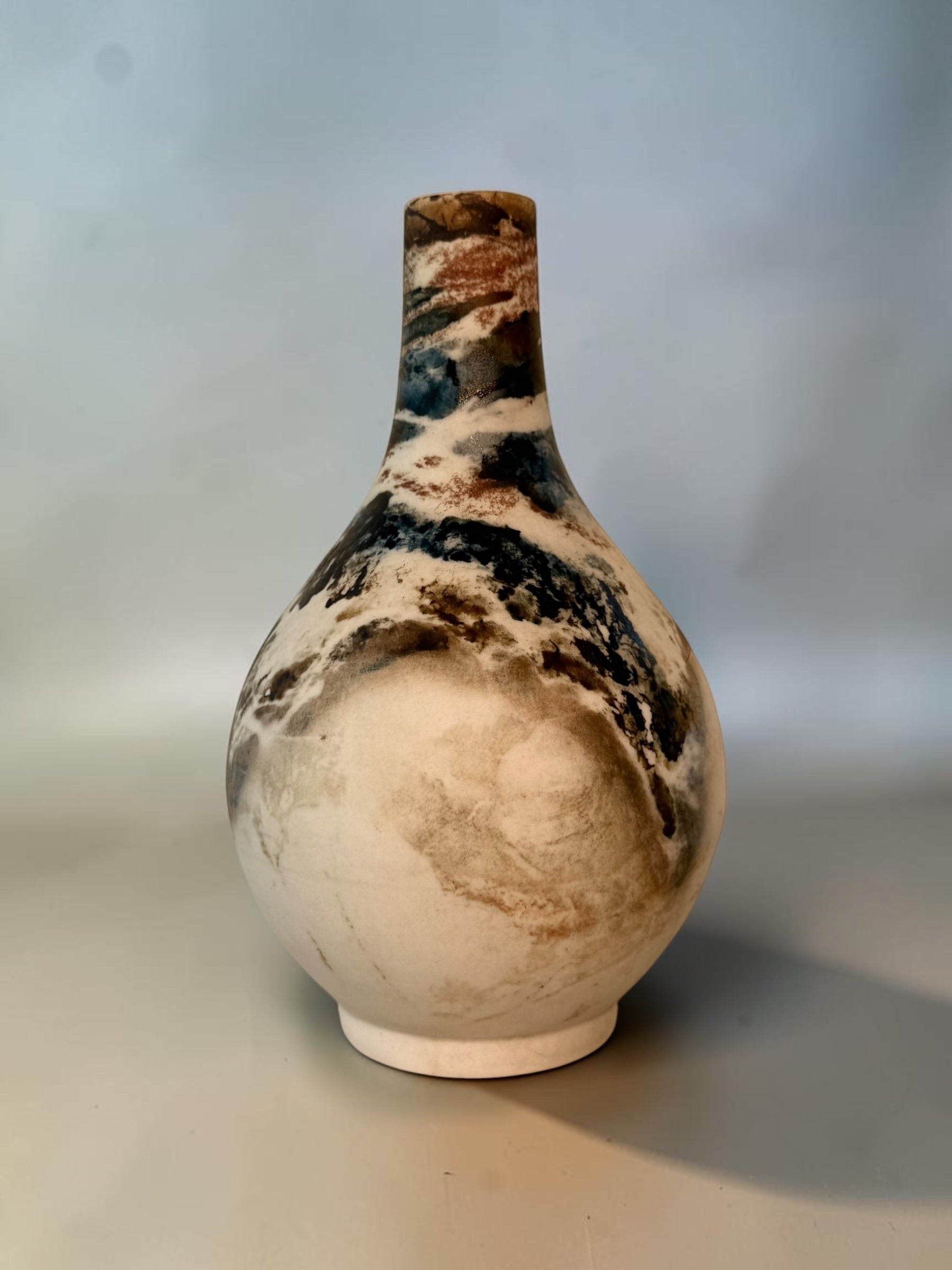John Mac Ceramics Tear Drop Vase, low tide, alternate angle